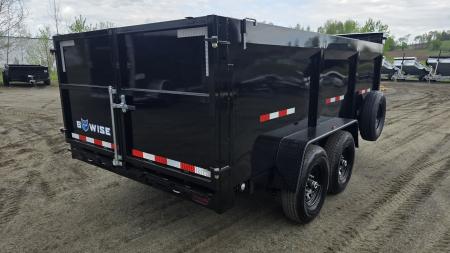 New 2027 BWise 7X14 14K DT714LP-LE-14-H HIGH SIDE DUMP w/ TARP KIT & SPARE TIRE
