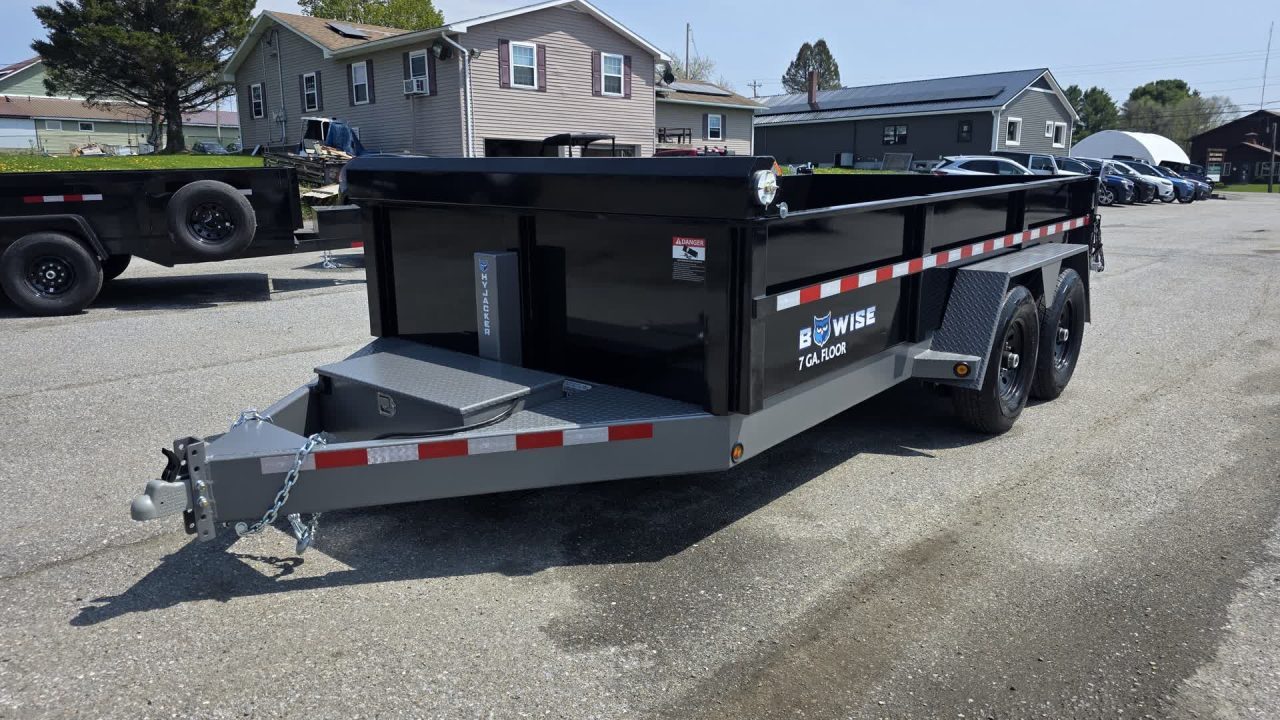 New 2027 BWise 7X14 DLP14-15 HD 15K DUMP w/ HYDRO JACK, TARP KIT & SPARE TIRE