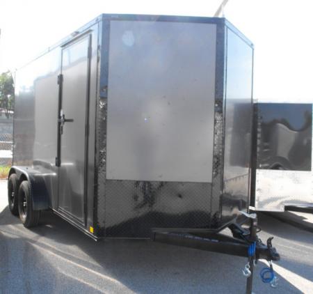 New Enclosed Trailer 7 x 14 Ramp 7' Interior 7K Charcoal 080 Polycore