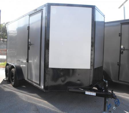 New Enclosed Trailer 7 x 14 Ramp 7' Interior 7K Silver 080 Polycore