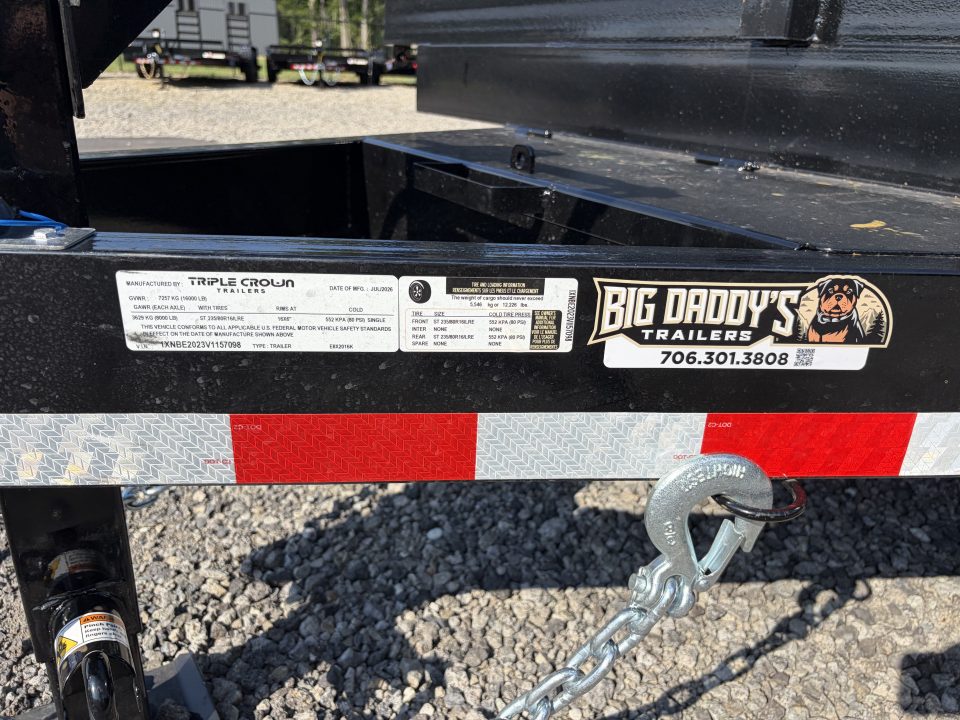New 2027 Triple Crown 8X20 Heavy Duty Deckover Equipment Trailer, 16K GVWR, 6' Ramps