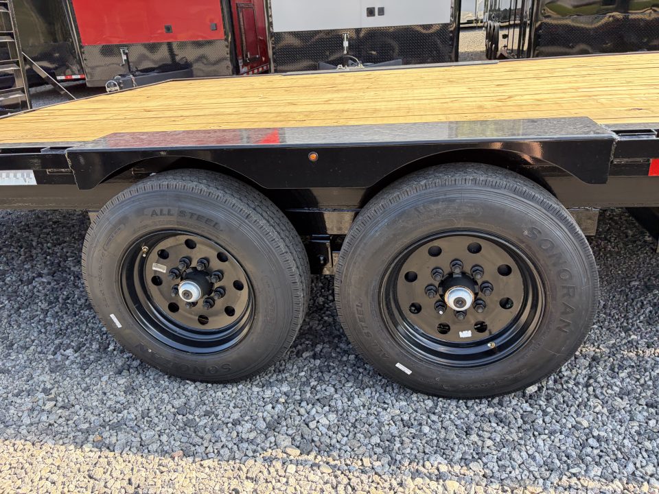 New 2027 Triple Crown 8.5x24 Heavy Duty Deckover Equipment Trailer, 16K GVWR, 6' Ramps, Powder-Coated