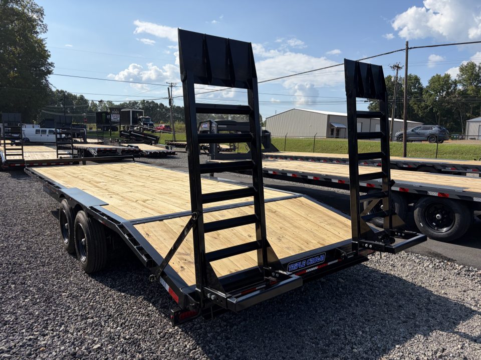 New 2027 Triple Crown 8.5x24 Heavy Duty Deckover Equipment Trailer, 16K GVWR, 6' Ramps, Powder-Coated