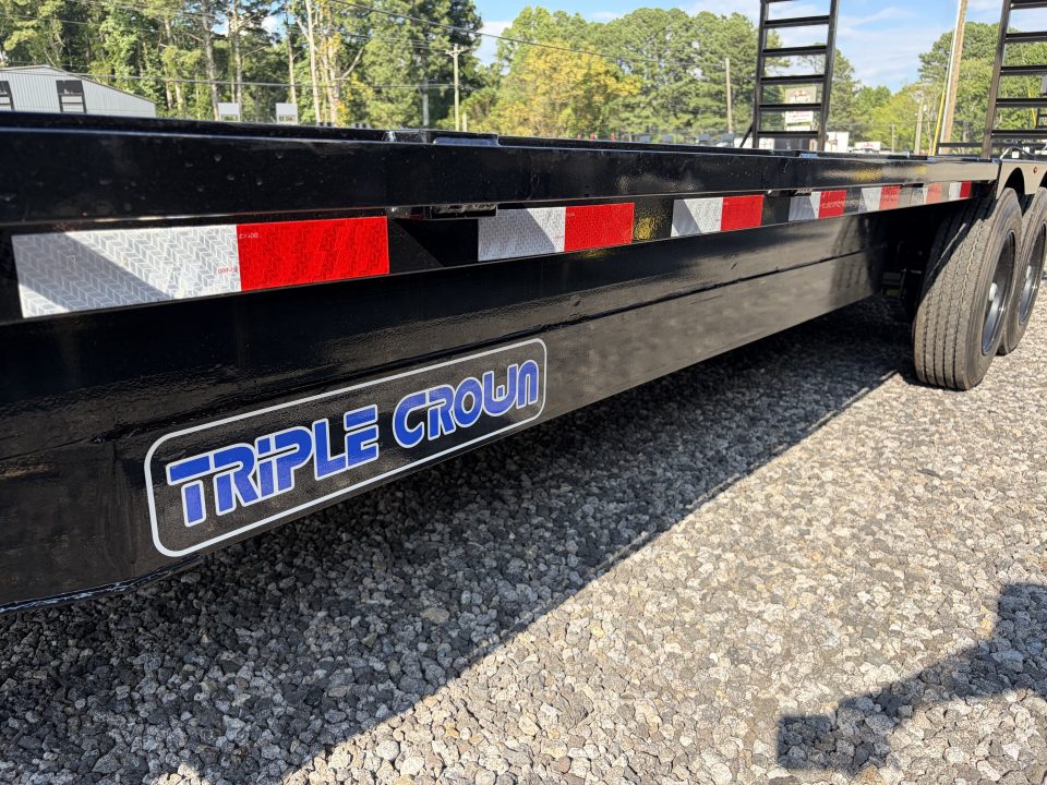 New 2027 Triple Crown 8.5x24 Heavy Duty Deckover Equipment Trailer, 16K GVWR, 6' Ramps, Powder-Coated