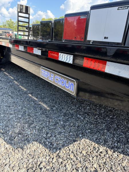 New 2027 Triple Crown 8.5x24 Heavy Duty Deckover Equipment Trailer, 16K GVWR, 6' Ramps, Powder-Coated