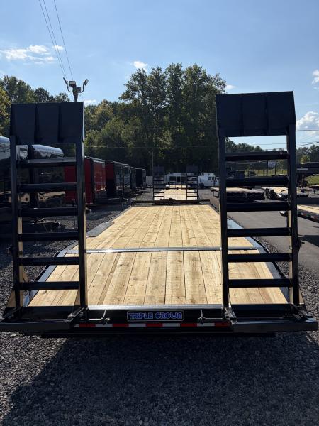 New 2027 Triple Crown 8.5x24 Heavy Duty Deckover Equipment Trailer, 16K GVWR, 6' Ramps, Powder-Coated