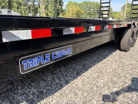 New 2027 Triple Crown 8.5x24 Heavy Duty Deckover Equipment Trailer, 16K GVWR, 6' Ramps, Powder-Coated