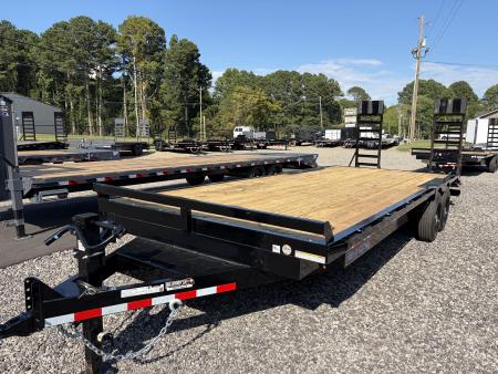 New 2027 Triple Crown 8.5x24 Heavy Duty Deckover Equipment Trailer, 16K GVWR, 6' Ramps, Powder-Coated