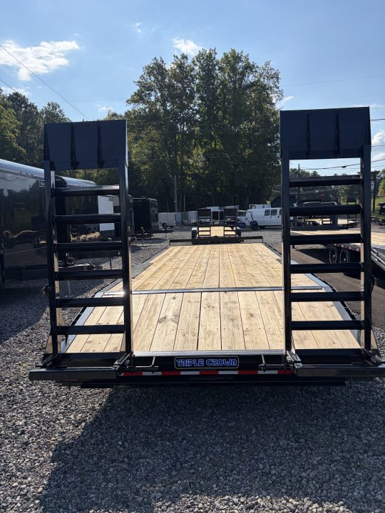 New 2027 Triple Crown 8.5x24 Heavy Duty Deckover Equipment Trailer, 16K GVWR, 6' Ramps, Powder-Coated