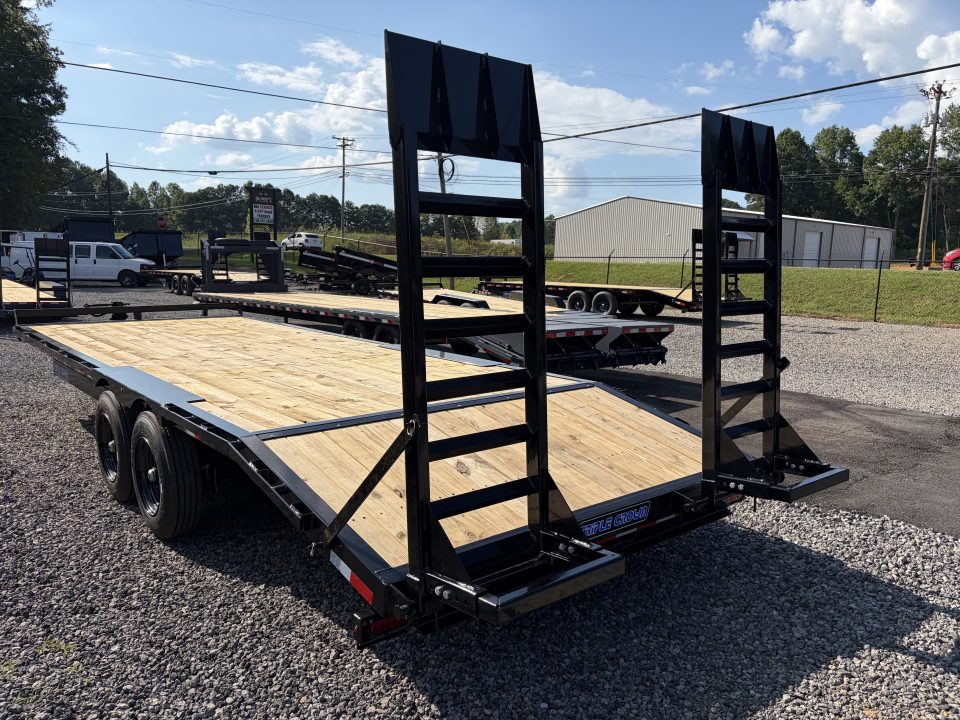 New 2027 Triple Crown 8.5x24 Heavy Duty Deckover Equipment Trailer, 16K GVWR, 6' Ramps, Powder-Coated