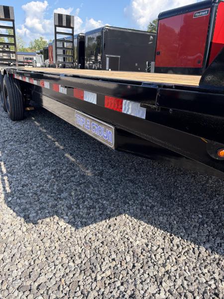 New 2027 Triple Crown 8.5x24 Heavy Duty Deckover Equipment Trailer, 16K GVWR, 6' Ramps, Powder-Coated