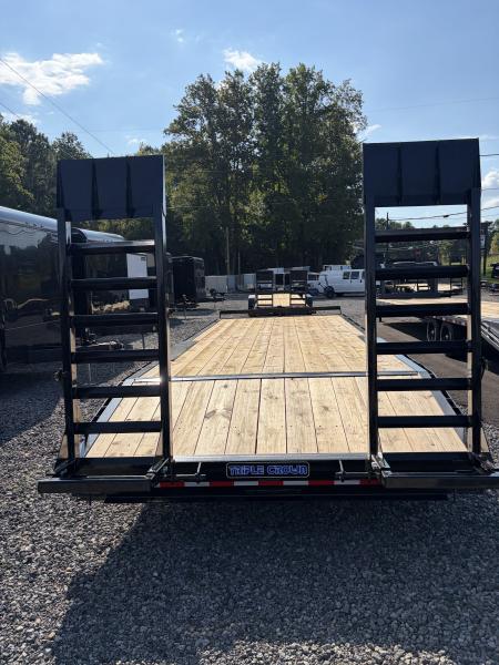 New 2027 Triple Crown 8.5x24 Heavy Duty Deckover Equipment Trailer, 16K GVWR, 6' Ramps, Powder-Coated