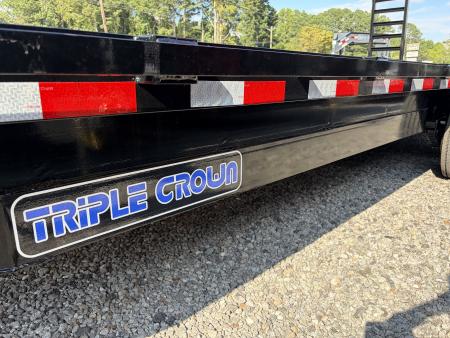 New 2027 Triple Crown 8.5x24 Heavy Duty Deckover Equipment Trailer, 16K GVWR, 6' Ramps, Powder-Coated
