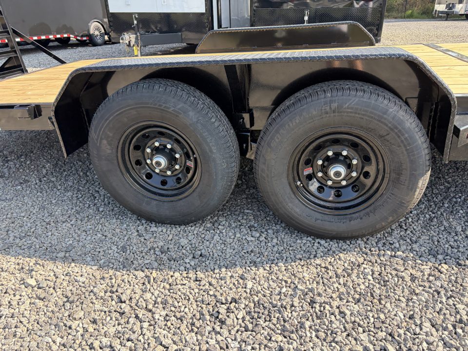 New 2027 Triple Crown 7x24 Heavy Duty Equipment Trailer, EZ Assist Swing Up Ramps, 14K GVWR