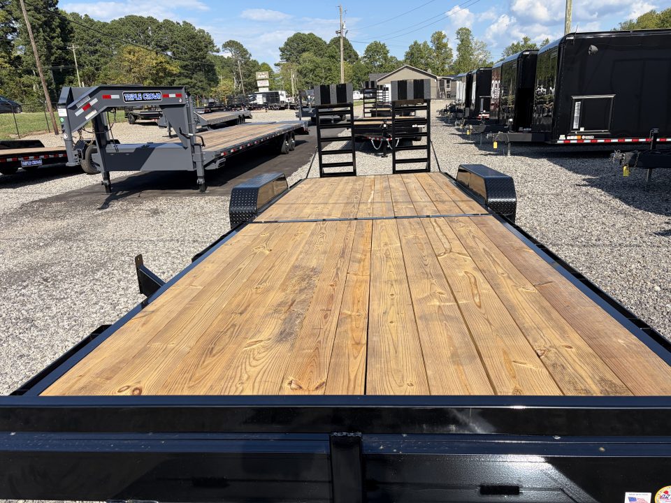 New 2027 Triple Crown 7x24 Heavy Duty Equipment Trailer, EZ Assist Swing Up Ramps, 14K GVWR