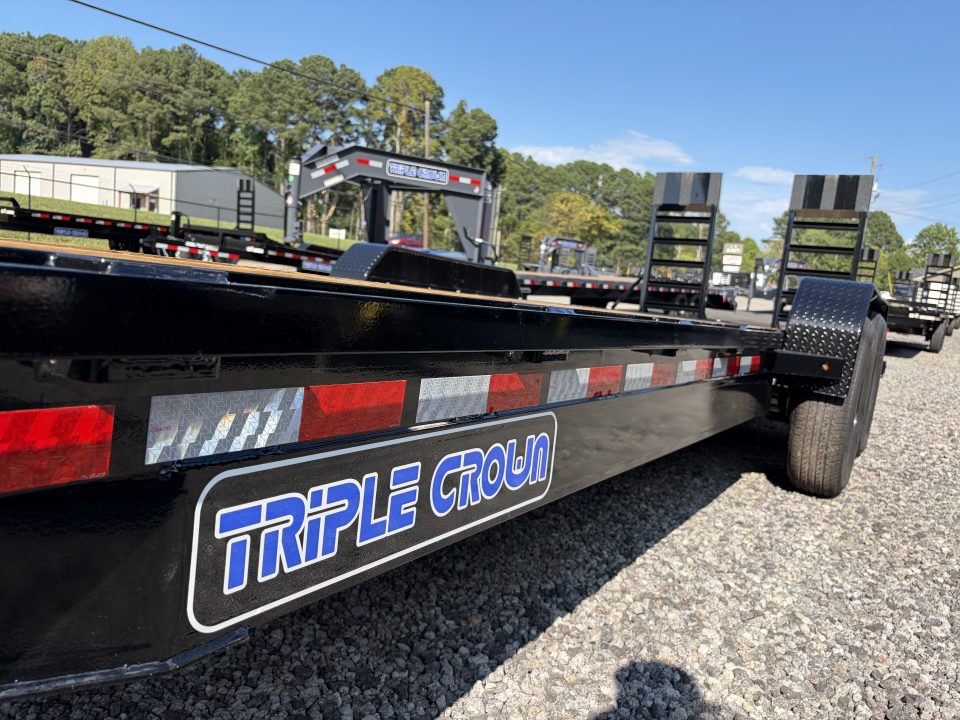 New 2027 Triple Crown 7x24 Heavy Duty Equipment Trailer, EZ Assist Swing Up Ramps, 14K GVWR