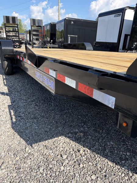 New 2027 Triple Crown 7x24 Heavy Duty Equipment Trailer, EZ Assist Swing Up Ramps, 14K GVWR