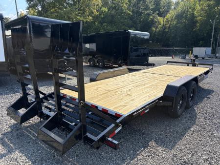 New 2027 Triple Crown 7x24 Heavy Duty Equipment Trailer, EZ Assist Swing Up Ramps, 14K GVWR
