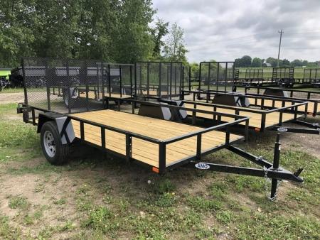 New 2027 AMO 6.4X12 W/ LED LIGHTS AND SPRING ASSIST GATE Landscape Trailer