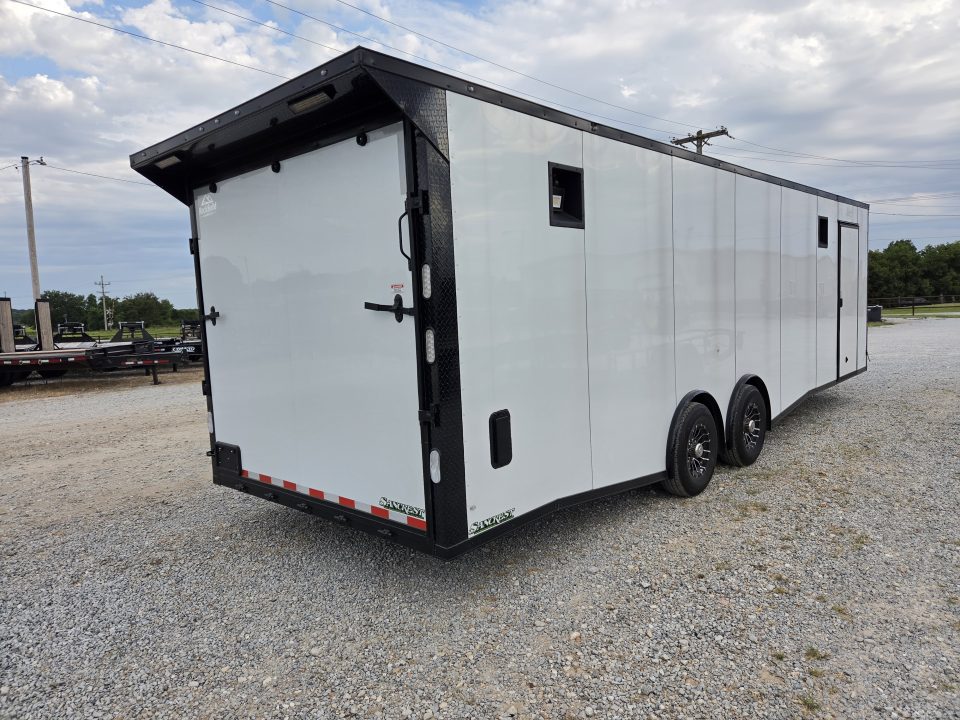 New 2027 Rock Solid 8.5X28 TANDEM 14K CARGO W/7' HEIGHT BLACKOUT TRIM FINISHED INTERIOR W/FRONT CABINETS & A/C