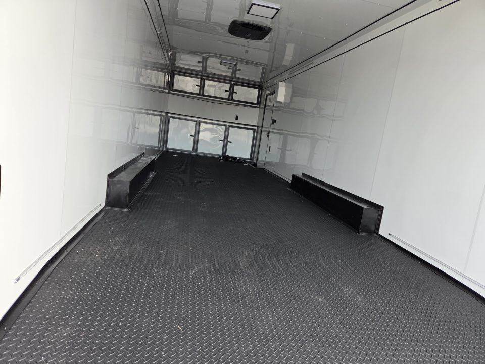 New 2027 Rock Solid 8.5X28 TANDEM 14K CARGO W/7' HEIGHT BLACKOUT TRIM FINISHED INTERIOR W/FRONT CABINETS & A/C