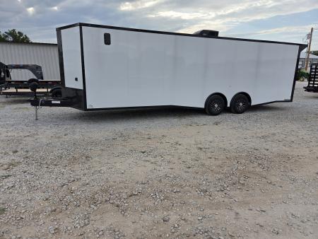 New 2027 Rock Solid 8.5X28 TANDEM 14K CARGO W/7' HEIGHT BLACKOUT TRIM FINISHED INTERIOR W/FRONT CABINETS & A/C