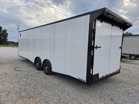 New 2027 Rock Solid 8.5X28 TANDEM 14K CARGO W/7' HEIGHT BLACKOUT TRIM FINISHED INTERIOR W/FRONT CABINETS & A/C