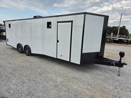 New 2027 Rock Solid 8.5X28 TANDEM 14K CARGO W/7' HEIGHT BLACKOUT TRIM FINISHED INTERIOR W/FRONT CABINETS & A/C