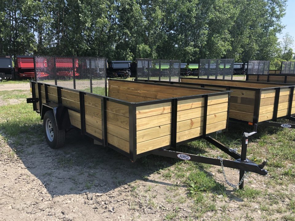 New 2027 AMO 6.4X12 Woodside w/ LED Lights and Spring Assist Gate Landscape Trailer