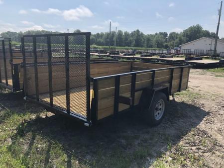 New 2027 AMO 6.4X12 Woodside w/ LED Lights and Spring Assist Gate Landscape Trailer