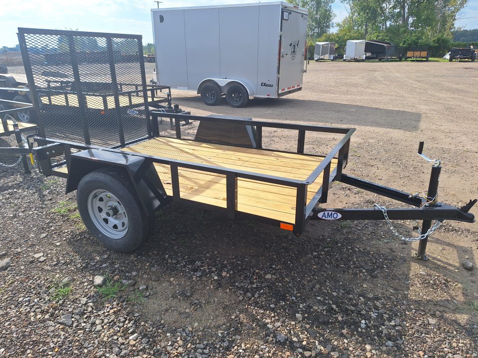 New 2027 AMO 5x8 Lowside Landscape Trailer W/Led Lights and Spring Assist Gate
