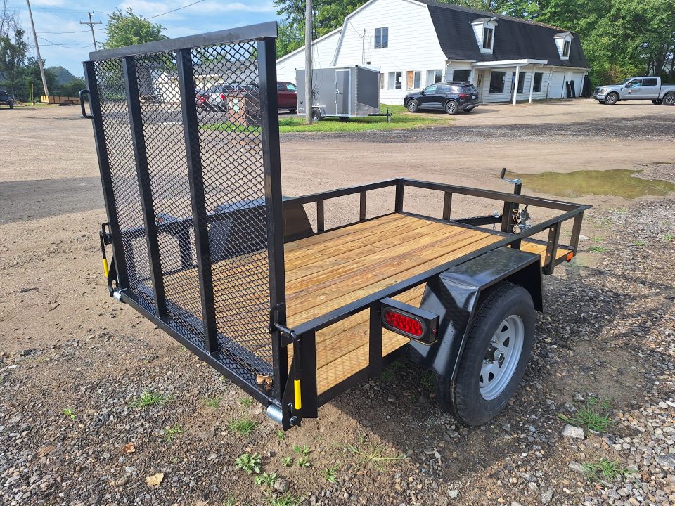 New 2027 AMO 5x8 Lowside Landscape Trailer W/Led Lights and Spring Assist Gate