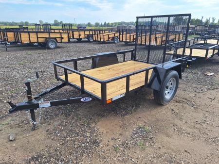 New 2027 AMO 5x8 Lowside Landscape Trailer W/Led Lights and Spring Assist Gate