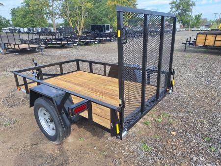 New 2027 AMO 5x8 Lowside Landscape Trailer W/Led Lights and Spring Assist Gate