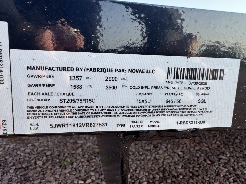 New 2027 H&H Trailers RSD8214-030 Utility Trailer