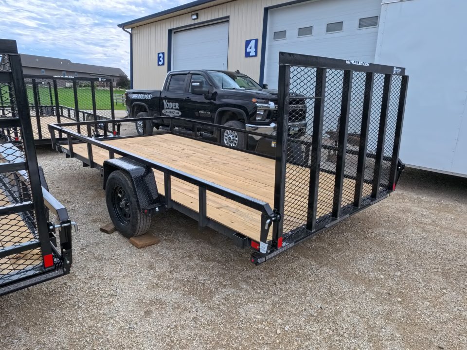 New 2027 H&H Trailers 82 x 14 Rail Side Steel Utility Trailer with 3K Idler - Black