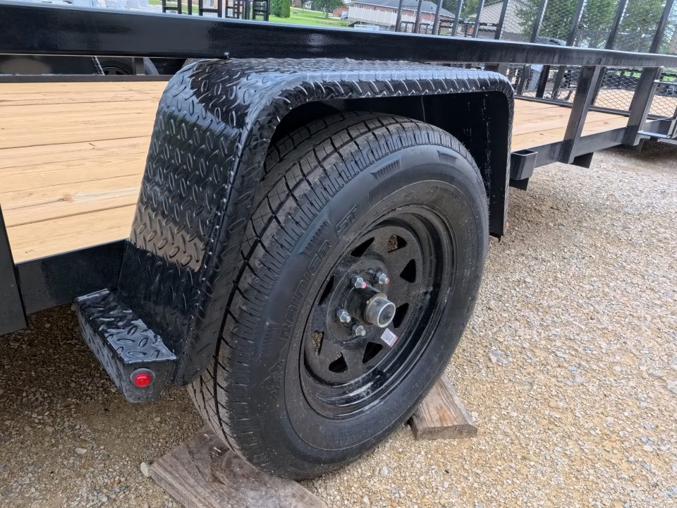New 2027 H&H Trailers 82 x 14 Rail Side Steel Utility Trailer with 3K Idler - Black
