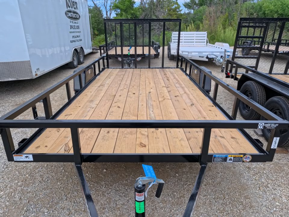 New 2027 H&H Trailers 82 x 14 Rail Side Steel Utility Trailer with 3K Idler - Black