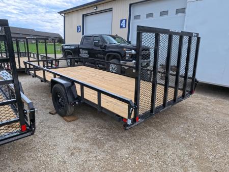 New 2027 H&H Trailers 82 x 14 Rail Side Steel Utility Trailer with 3K Idler - Black