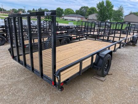 New 2027 H&H Trailers 82 x 14 Rail Side Steel Utility Trailer with 3K Idler - Black
