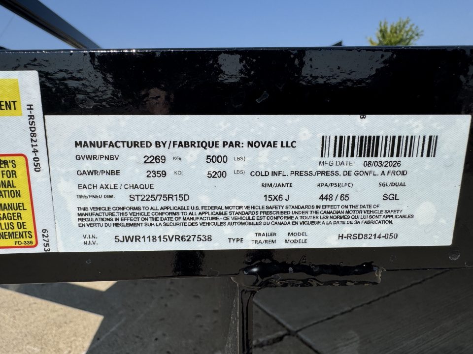New 2027 H&H Trailers RSD8214-050 Utility Trailer