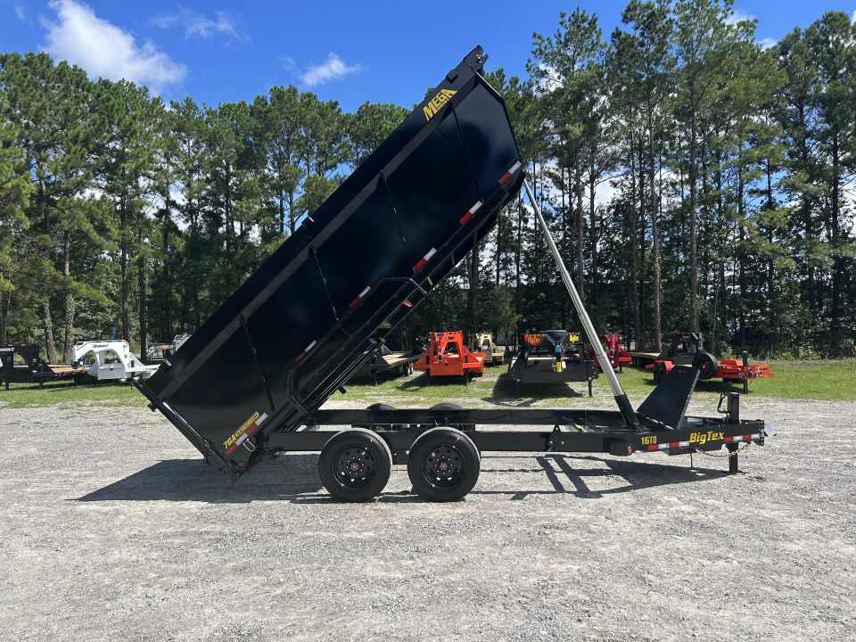 New 2027 Big Tex 7X16 16TD Dump Trailer, 8K Axles, 4ft Sides, 6-Stage Telescopic , 7ga Floor
