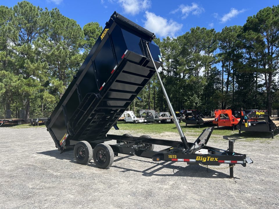 New 2027 Big Tex 7X16 16TD Dump Trailer, 8K Axles, 4ft Sides, 6-Stage Telescopic , 7ga Floor