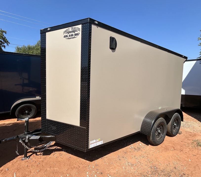 New 2026 Family Trailer 6x12 Tandem Axles Cargo / Enclosed Trailer - Screwless Exterior- Blackout Pkg- Rear Spoiler