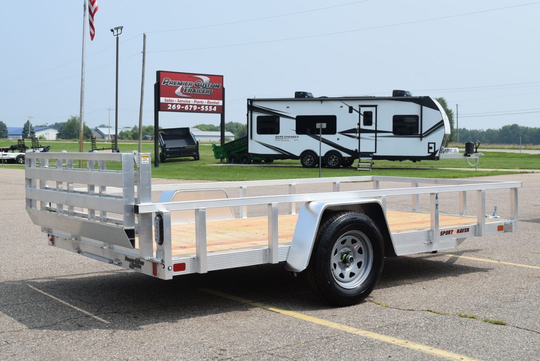 New Sport Haven 6x12 Aluminum Utility Trailer W/ BI-FOLD RAMP GATE