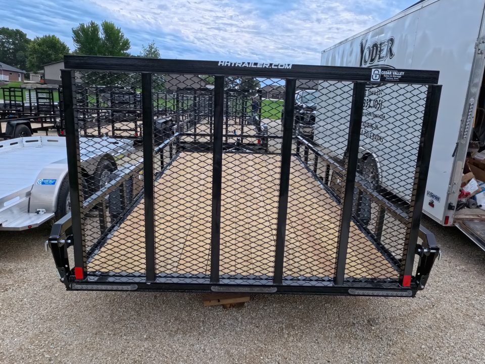 New 2027 H&H Trailers 82 x 14 Rail Side Steel Utility Trailer with 3K Idler - Black