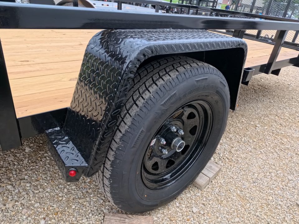 New 2027 H&H Trailers 82 x 14 Rail Side Steel Utility Trailer with 3K Idler - Black