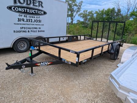 New 2027 H&H Trailers 82 x 14 Rail Side Steel Utility Trailer with 3K Idler - Black