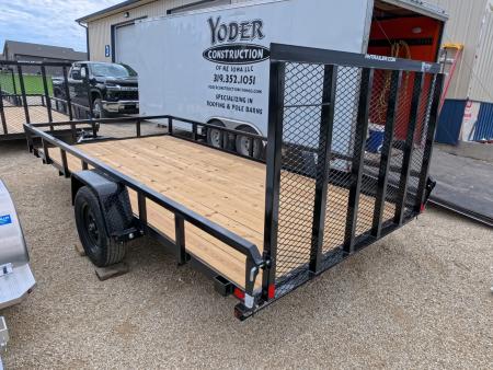 New 2027 H&H Trailers 82 x 14 Rail Side Steel Utility Trailer with 3K Idler - Black