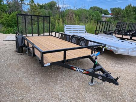 New 2027 H&H Trailers 82 x 14 Rail Side Steel Utility Trailer with 3K Idler - Black